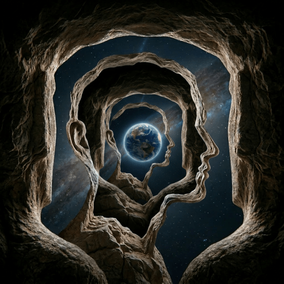 Make Earth smaller; add second head silhouette layer